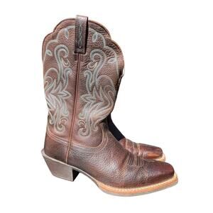 Ariat Legend Western Square Toe Cowboy Boot Brown Leather Women size 9